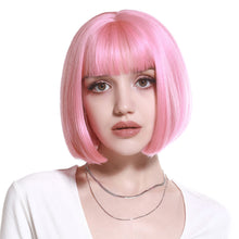 Load image into Gallery viewer, Women's Short Straight Hair Soft Wig Cover Fluffy Full Top Wig Cover Fashion Gradient Fashion Cosplay False Hair Wigs