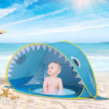 Load image into Gallery viewer, Kids Beach UV Protection Tent Portable Shark Baby Sun Shelter Infant Outdoor Pop Up Tents Toy Summer Kid Swimming Play House