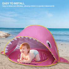 Load image into Gallery viewer, Kids Beach UV Protection Tent Portable Shark Baby Sun Shelter Infant Outdoor Pop Up Tents Toy Summer Kid Swimming Play House