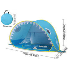 Load image into Gallery viewer, Kids Beach UV Protection Tent Portable Shark Baby Sun Shelter Infant Outdoor Pop Up Tents Toy Summer Kid Swimming Play House