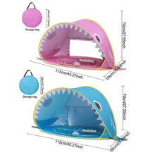 Load image into Gallery viewer, Kids Beach UV Protection Tent Portable Shark Baby Sun Shelter Infant Outdoor Pop Up Tents Toy Summer Kid Swimming Play House