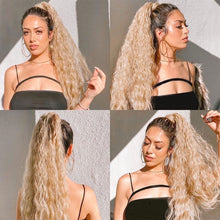 Load image into Gallery viewer, Paste Button Corn Perm Fluffy Long Curly Hair High Temperature Silk Strap Style Wig Ponytail Hair Extension for Women
