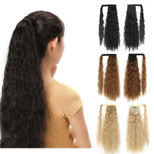 Load image into Gallery viewer, Paste Button Corn Perm Fluffy Long Curly Hair High Temperature Silk Strap Style Wig Ponytail Hair Extension for Women