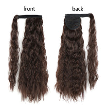 Load image into Gallery viewer, Paste Button Corn Perm Fluffy Long Curly Hair High Temperature Silk Strap Style Wig Ponytail Hair Extension for Women
