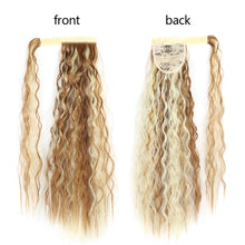 Load image into Gallery viewer, Paste Button Corn Perm Fluffy Long Curly Hair High Temperature Silk Strap Style Wig Ponytail Hair Extension for Women