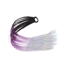 Load image into Gallery viewer, Colored Long Braid Wig Gradient Ponytail Elastic Hair Rope High Temperature Silk Triple Braid Wig Hair Accessories