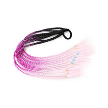 Load image into Gallery viewer, Colored Long Braid Wig Gradient Ponytail Elastic Hair Rope High Temperature Silk Triple Braid Wig Hair Accessories