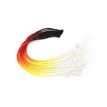 Load image into Gallery viewer, Colored Long Braid Wig Gradient Ponytail Elastic Hair Rope High Temperature Silk Triple Braid Wig Hair Accessories