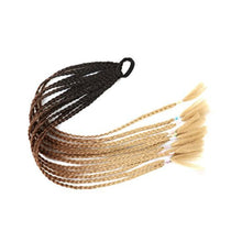 Load image into Gallery viewer, Colored Long Braid Wig Gradient Ponytail Elastic Hair Rope High Temperature Silk Triple Braid Wig Hair Accessories