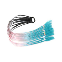 Load image into Gallery viewer, Colored Long Braid Wig Gradient Ponytail Elastic Hair Rope High Temperature Silk Triple Braid Wig Hair Accessories