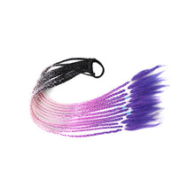 Load image into Gallery viewer, Colored Long Braid Wig Gradient Ponytail Elastic Hair Rope High Temperature Silk Triple Braid Wig Hair Accessories