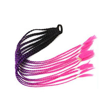 Load image into Gallery viewer, Colored Long Braid Wig Gradient Ponytail Elastic Hair Rope High Temperature Silk Triple Braid Wig Hair Accessories