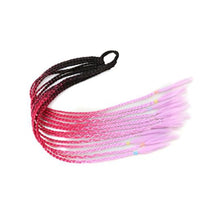 Load image into Gallery viewer, Colored Long Braid Wig Gradient Ponytail Elastic Hair Rope High Temperature Silk Triple Braid Wig Hair Accessories