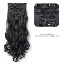 Load image into Gallery viewer, 7pcs/set Clip Wig High Temperature Silk Wig Piece Synthetic Long Curly Hair Wig Natural Fluffy Hair Extension