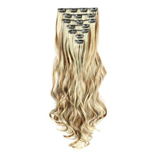 Load image into Gallery viewer, 7pcs/set Clip Wig High Temperature Silk Wig Piece Synthetic Long Curly Hair Wig Natural Fluffy Hair Extension