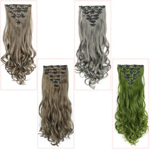 Load image into Gallery viewer, 7pcs/set Clip Wig High Temperature Silk Wig Piece Synthetic Long Curly Hair Wig Natural Fluffy Hair Extension