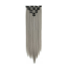 Load image into Gallery viewer, 7pcs/set Clip Wig High Temperature Silk Wig Piece Synthetic Long Straight Hair Wig Natural Traceless Hair Accessories