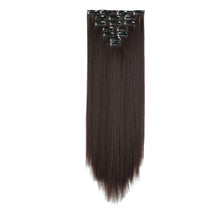 Load image into Gallery viewer, 7pcs/set Clip Wig High Temperature Silk Wig Piece Synthetic Long Straight Hair Wig Natural Traceless Hair Accessories