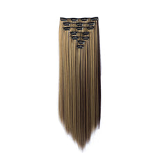 Load image into Gallery viewer, 7pcs/set Clip Wig High Temperature Silk Wig Piece Synthetic Long Straight Hair Wig Natural Traceless Hair Accessories