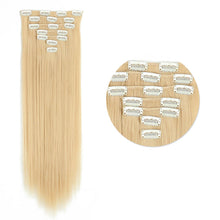 Load image into Gallery viewer, 7pcs/set Clip Wig High Temperature Silk Wig Piece Synthetic Long Straight Hair Wig Natural Traceless Hair Accessories