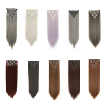 Load image into Gallery viewer, 7pcs/set Clip Wig High Temperature Silk Wig Piece Synthetic Long Straight Hair Wig Natural Traceless Hair Accessories