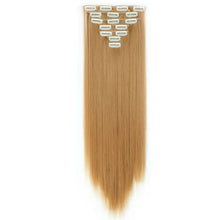 Load image into Gallery viewer, 7pcs/set Clip Wig High Temperature Silk Wig Piece Synthetic Long Straight Hair Wig Natural Traceless Hair Accessories