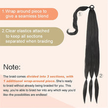 Load image into Gallery viewer, Wrap Style Hair Extension Ponytail Synthetic Wig Ponytail Elastic Hair Rope Solid Colored Ponytail Braid Hair Accessories