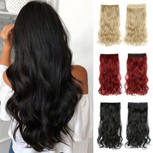 Load image into Gallery viewer, One Piece 5-clip Synthetic Wig 22 Inches Natural Water Ripple Long Curly Wig Piece Increase Hair Volume Colored Hair Extension
