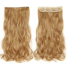 Load image into Gallery viewer, One Piece 5-clip Synthetic Wig 22 Inches Natural Water Ripple Long Curly Wig Piece Increase Hair Volume Colored Hair Extension