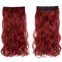 Load image into Gallery viewer, One Piece 5-clip Synthetic Wig 22 Inches Natural Water Ripple Long Curly Wig Piece Increase Hair Volume Colored Hair Extension