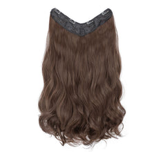 Load image into Gallery viewer, One Piece 4-clip Long Curly Wavy Wig V-shaped Hair Extensions Fluffy Invisible Synthetic Wig Hair Piece for Women