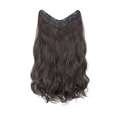 Load image into Gallery viewer, One Piece 4-clip Long Curly Wavy Wig V-shaped Hair Extensions Fluffy Invisible Synthetic Wig Hair Piece for Women