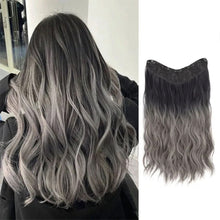 Load image into Gallery viewer, One Piece V-shaped Gradient Water Ripple Wig Hair Extensions Natural Fluffy Increase Hair Volume Synthetic Wig Hair Piece