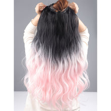 Load image into Gallery viewer, One Piece V-shaped Gradient Water Ripple Wig Hair Extensions Natural Fluffy Increase Hair Volume Synthetic Wig Hair Piece