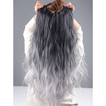 Load image into Gallery viewer, One Piece V-shaped Gradient Water Ripple Wig Hair Extensions Natural Fluffy Increase Hair Volume Synthetic Wig Hair Piece