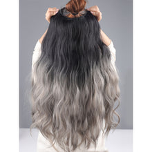 Load image into Gallery viewer, One Piece V-shaped Gradient Water Ripple Wig Hair Extensions Natural Fluffy Increase Hair Volume Synthetic Wig Hair Piece