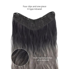 Load image into Gallery viewer, One Piece V-shaped Gradient Water Ripple Wig Hair Extensions Natural Fluffy Increase Hair Volume Synthetic Wig Hair Piece