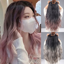 Load image into Gallery viewer, One Piece V-shaped Gradient Water Ripple Wig Hair Extensions Natural Fluffy Increase Hair Volume Synthetic Wig Hair Piece