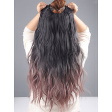 Load image into Gallery viewer, One Piece V-shaped Gradient Water Ripple Wig Hair Extensions Natural Fluffy Increase Hair Volume Synthetic Wig Hair Piece