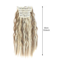Load image into Gallery viewer, 4pcs/set Clip Wig Water Ripple Wig Hair Extensions Fluffy Increase Hair Volume Synthetic Long Curly Hair Wig Hair Accessories