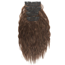 Load image into Gallery viewer, 4pcs/set Clip Wig Water Ripple Wig Hair Extensions Fluffy Increase Hair Volume Synthetic Long Curly Hair Wig Hair Accessories