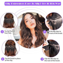 Load image into Gallery viewer, 4pcs/set Clip Wig Water Ripple Wig Hair Extensions Fluffy Increase Hair Volume Synthetic Long Curly Hair Wig Hair Accessories