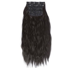 Load image into Gallery viewer, 4pcs/set Clip Wig Water Ripple Wig Hair Extensions Fluffy Increase Hair Volume Synthetic Long Curly Hair Wig Hair Accessories