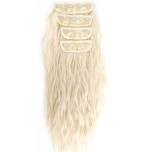 Load image into Gallery viewer, 4pcs/set Clip Wig Water Ripple Wig Hair Extensions Fluffy Increase Hair Volume Synthetic Long Curly Hair Wig Hair Accessories