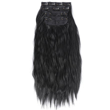 Load image into Gallery viewer, 4pcs/set Clip Wig Water Ripple Wig Hair Extensions Fluffy Increase Hair Volume Synthetic Long Curly Hair Wig Hair Accessories
