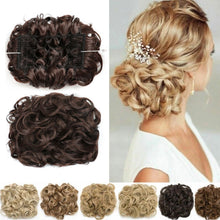 Load image into Gallery viewer, Insert Comb Curly Wig Hair Extensions Bun Fluffy Natural Updo Chignon Synthetic Elastic Messy Bun Hair Piece