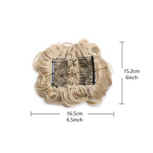 Load image into Gallery viewer, Insert Comb Curly Wig Hair Extensions Bun Fluffy Natural Updo Chignon Synthetic Elastic Messy Bun Hair Piece