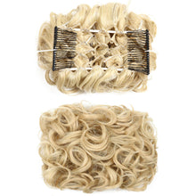 Load image into Gallery viewer, Insert Comb Curly Wig Hair Extensions Bun Fluffy Natural Updo Chignon Synthetic Elastic Messy Bun Hair Piece