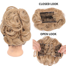 Load image into Gallery viewer, Insert Comb Curly Wig Hair Extensions Bun Fluffy Natural Updo Chignon Synthetic Elastic Messy Bun Hair Piece