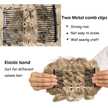 Load image into Gallery viewer, Insert Comb Curly Wig Hair Extensions Bun Fluffy Natural Updo Chignon Synthetic Elastic Messy Bun Hair Piece
